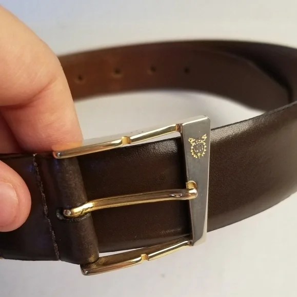 Christian Dior Brown Leather Belt with Gold